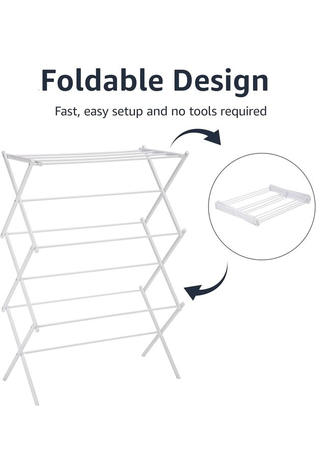 رف غسيل قابل للطي لتجفيف الملابس بالهواء - 4