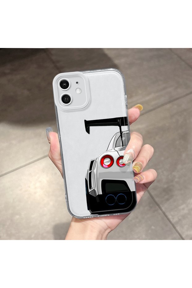 iPhone 12 Compatible Transparent Soft Silicone Case with Camera Protection Phone Case Bmw Pattern
