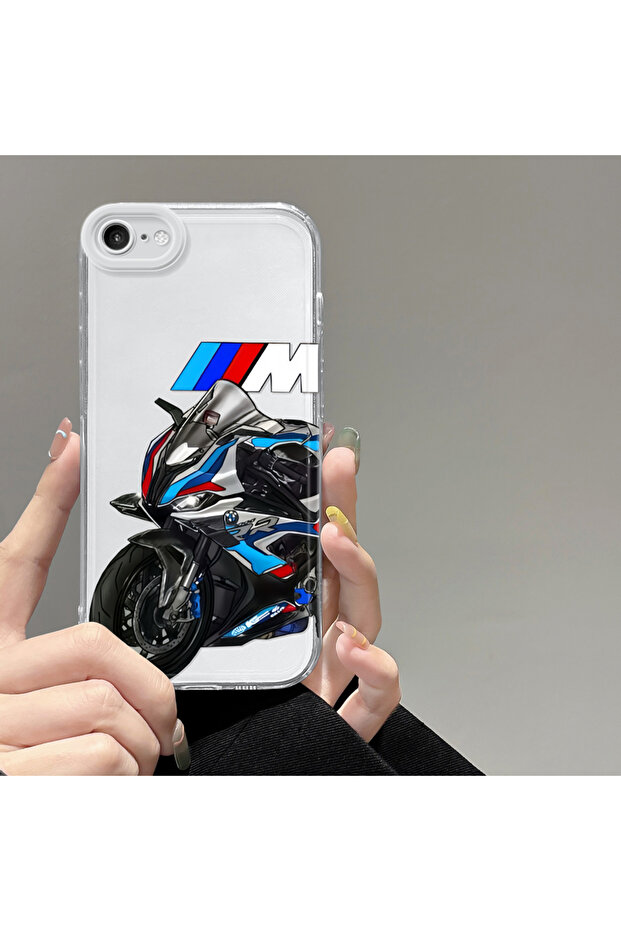 حافظة متوافقة مع هاتف iPhone 8، حافظة هاتف من السيليكون الناعم بنمط BMW مع حماية شفافة للكاميرا - 2