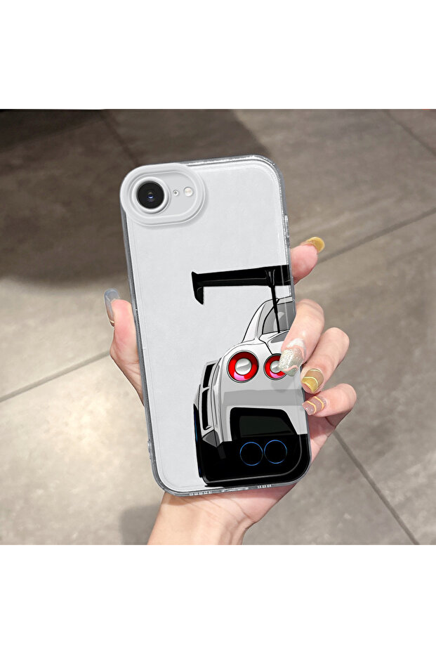 iPhone 17E Compatible Transparent Camera Protected Bear Airbag Soft Silicone Phone Case Bmw Pattern