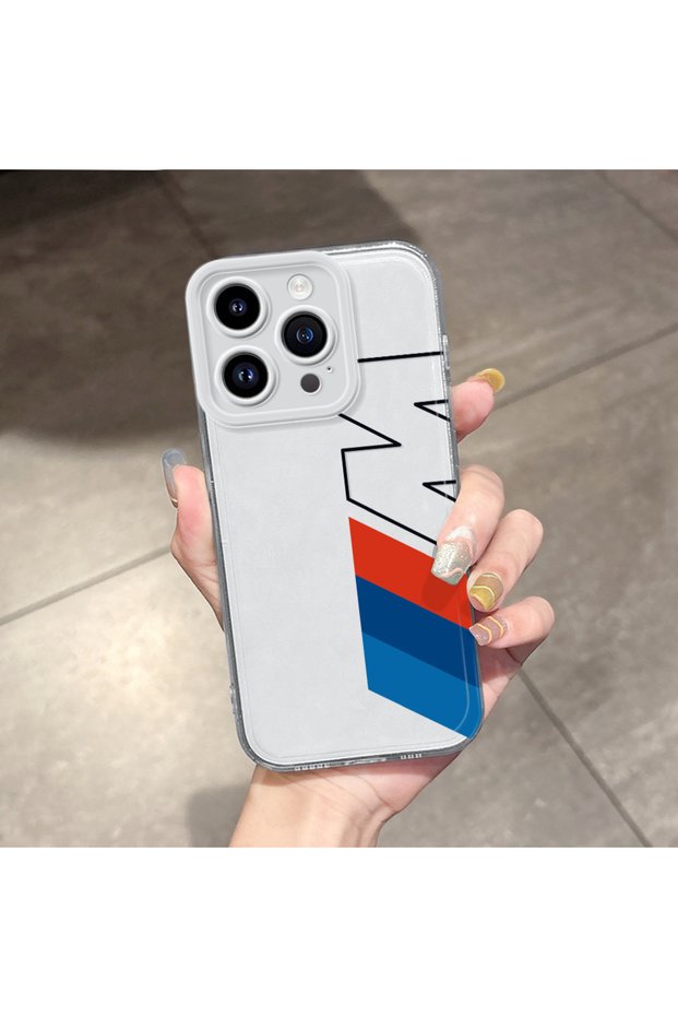 iPhone 15 Pro Compatible Case with Transparent Camera Protection, Bmw Pattern Soft Silicone Phone Case