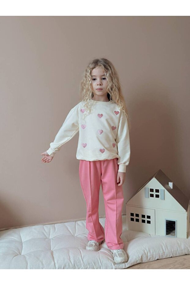 Girl Child 3-10 Years Old 2 Thread Lycra Bottom and Top Tracksuit Set