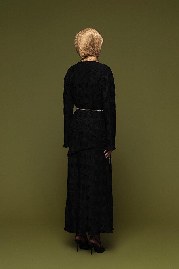 Jakarlı Örme Takım Siyah - 4