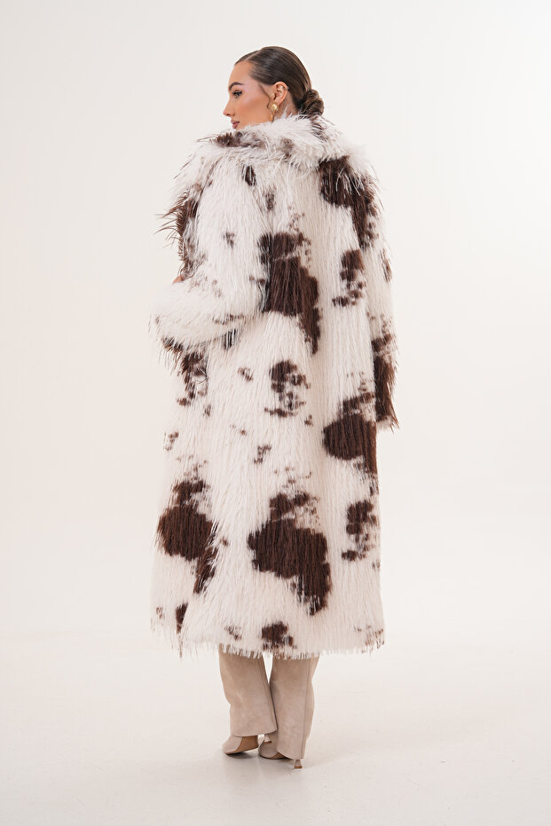 معطف طويل مزين بالشراشيب - 6