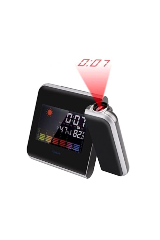 Clock with Calendar, Thermometer and Hygrometer, Projects Time on Ceiling - 1