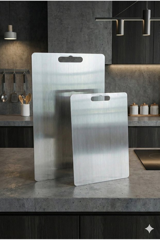 Stainless Steel Cutting Board - Set of 2 High Quality Cutting Boards - Small and Large Sizes