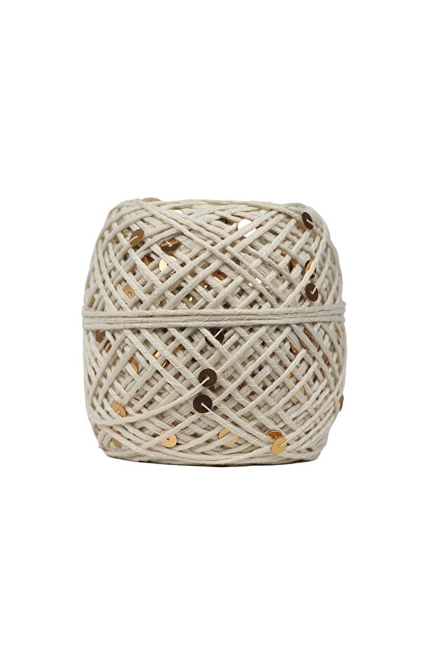 İri Pullu İp Ekru - Gold Pul - 1