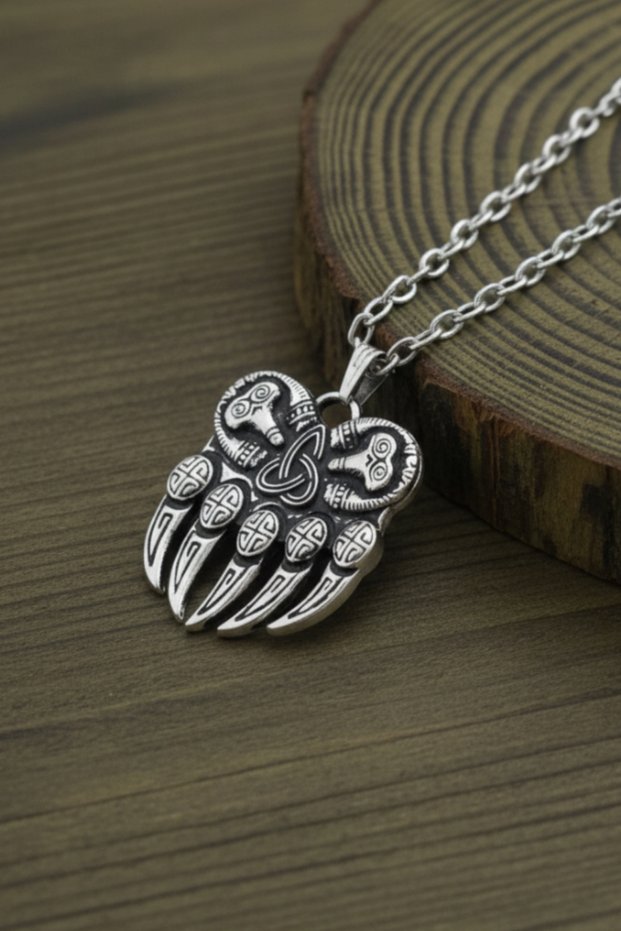 Nordic Bear Claw Design Pendant Men's Necklace Fashion Necklace
