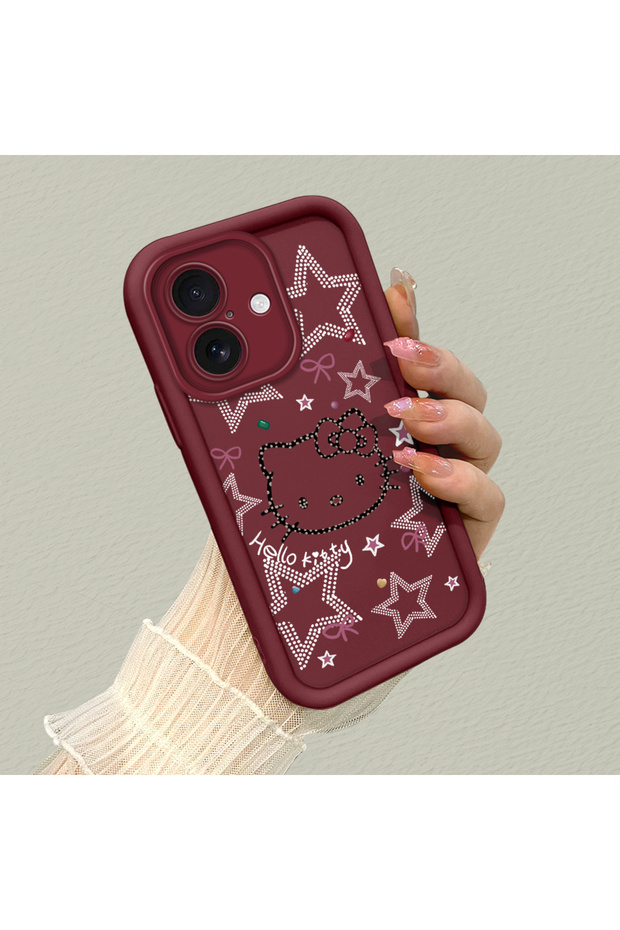 Silicone Material Shockproof Phone Case Kitty Pattern Compatible with iPhone 16 - 2