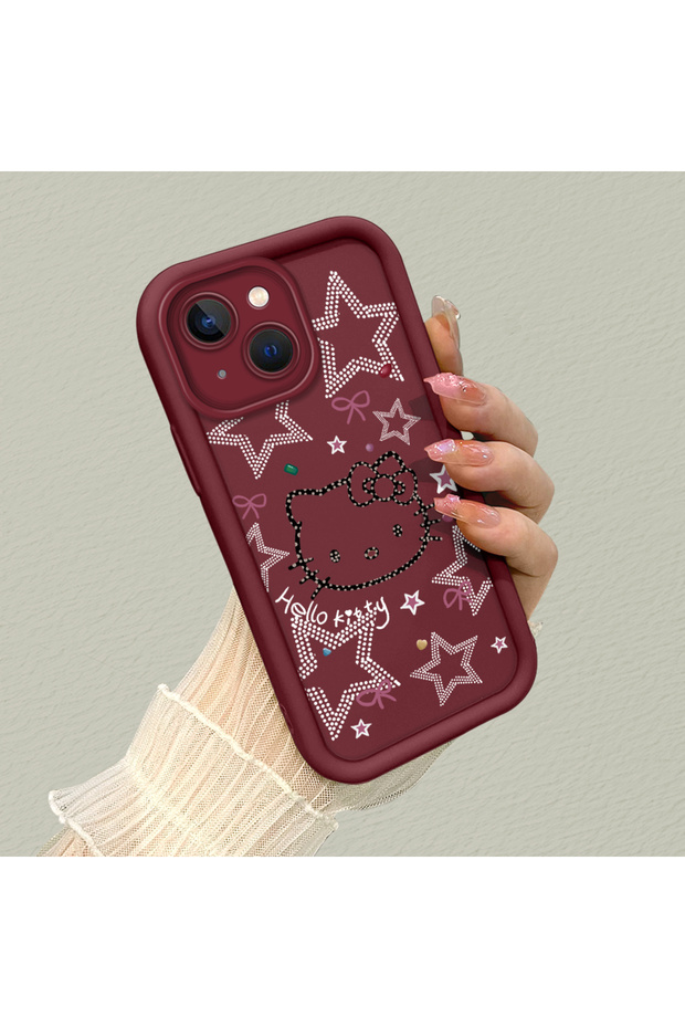 حافظة هاتف من مادة السيليكون مقاومة للصدمات بنمط كيتي متوافقة مع هاتف آيفون 14 - 2