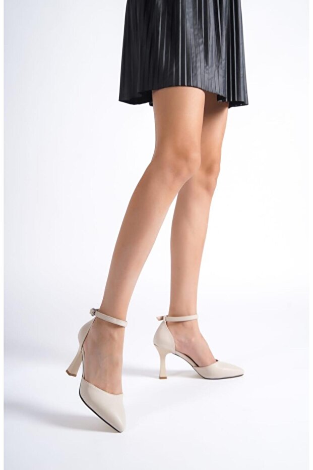 Dx Women's Beige High Thin Heel Stiletto