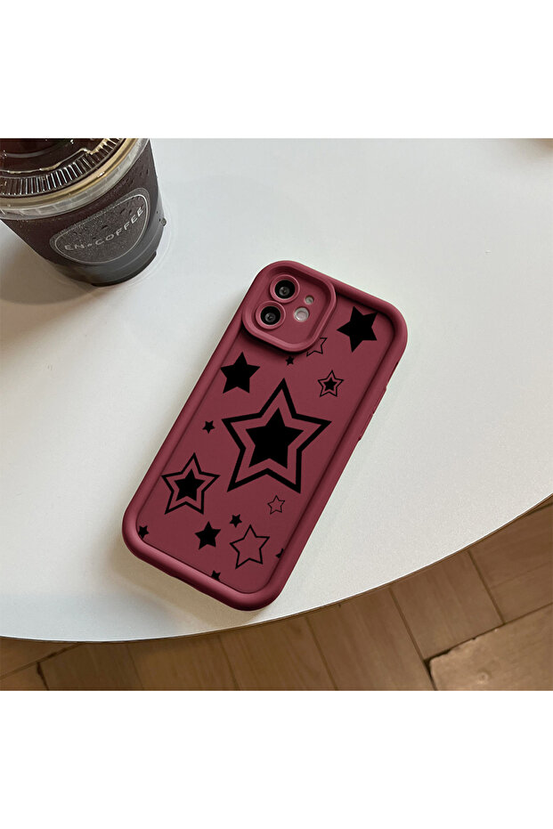 Silicone Material Compatible with iPhone 14 Plus Shockproof Phone Case Star Pattern - 6