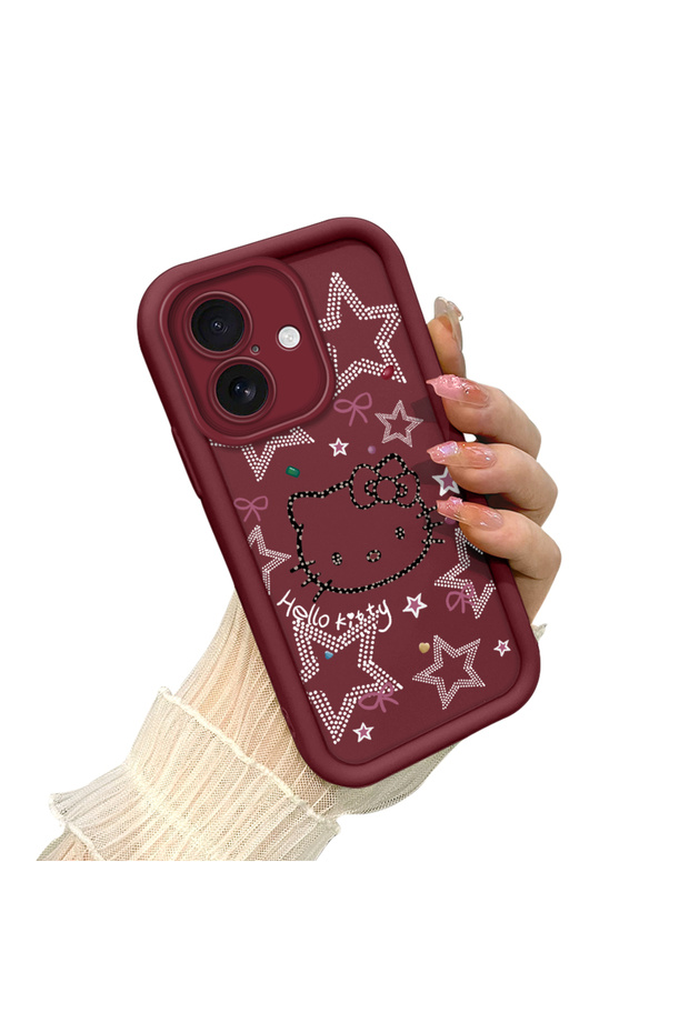 Silicone Material Shockproof Phone Case Kitty Pattern Compatible with iPhone 16 - 3