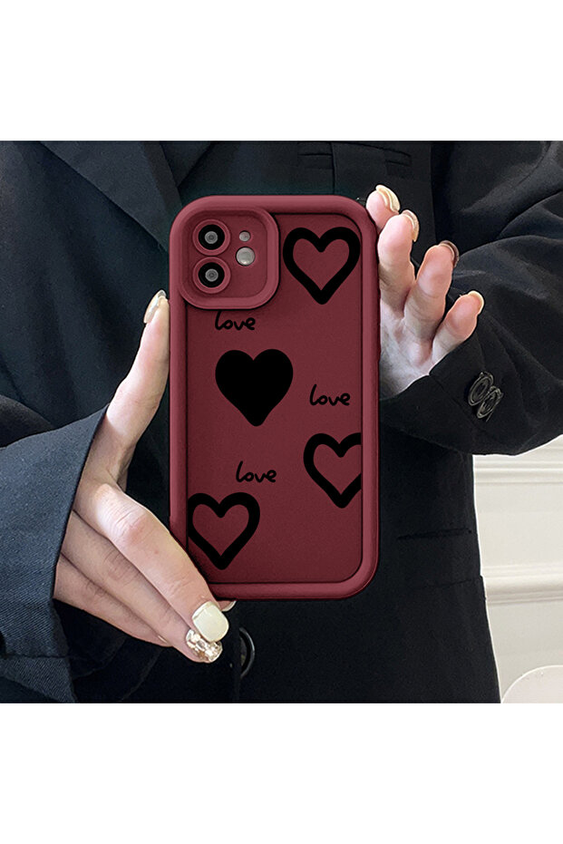 حافظة هاتف بنمط قلب مقاومة للصدمات من مادة السيليكون متوافقة مع هاتف Poco C65 - 5