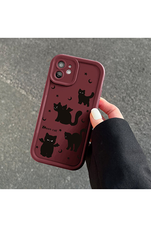 حافظة هاتف من مادة السيليكون المقاومة للصدمات بنمط قطة متوافقة مع هاتف Redmi Note 14 - 6