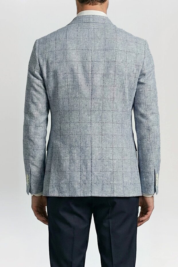 جاكيت باللون الأزرق الداكن - 4