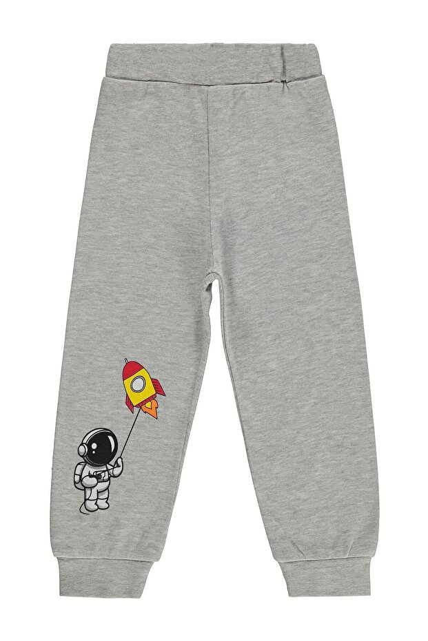Astronaut Printed 2-5 Years Old Sweatpants Km - Gray 4-5 Years Old