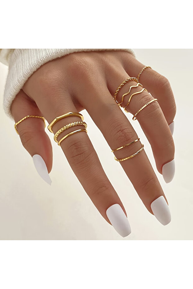 11-Piece Burgu Basic Ring and Joint Ring Set - 1