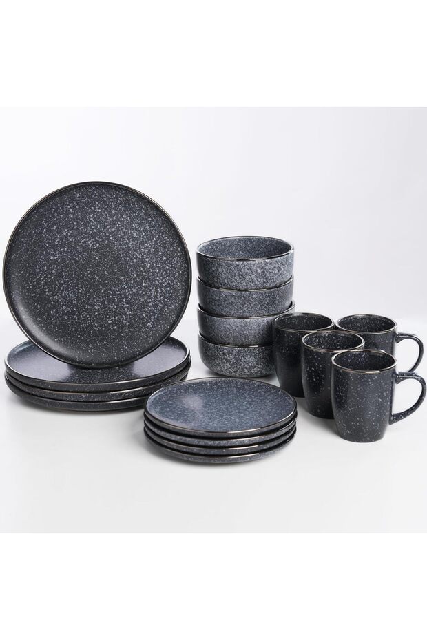 HOMD 16-Pieces Stoneware Dinnerware Set, Kitchen Dinnerware Ceramic Crockery Set, Dinner Service Set