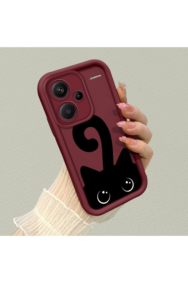 Silicone Material Anti-Fall Phone Case Cat Pattern Compatible with Redmi Note 13 Pro Plus+ 5g