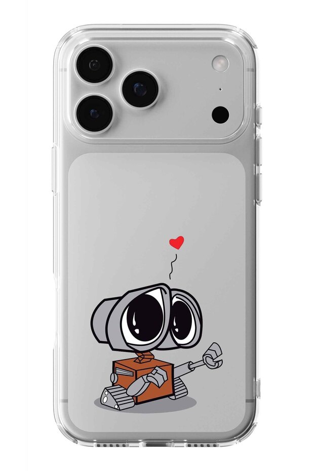 حافظة شفافة مطبوعة بتصميم Wall e متوافقة مع هاتف iPhone 17 Pro - 1