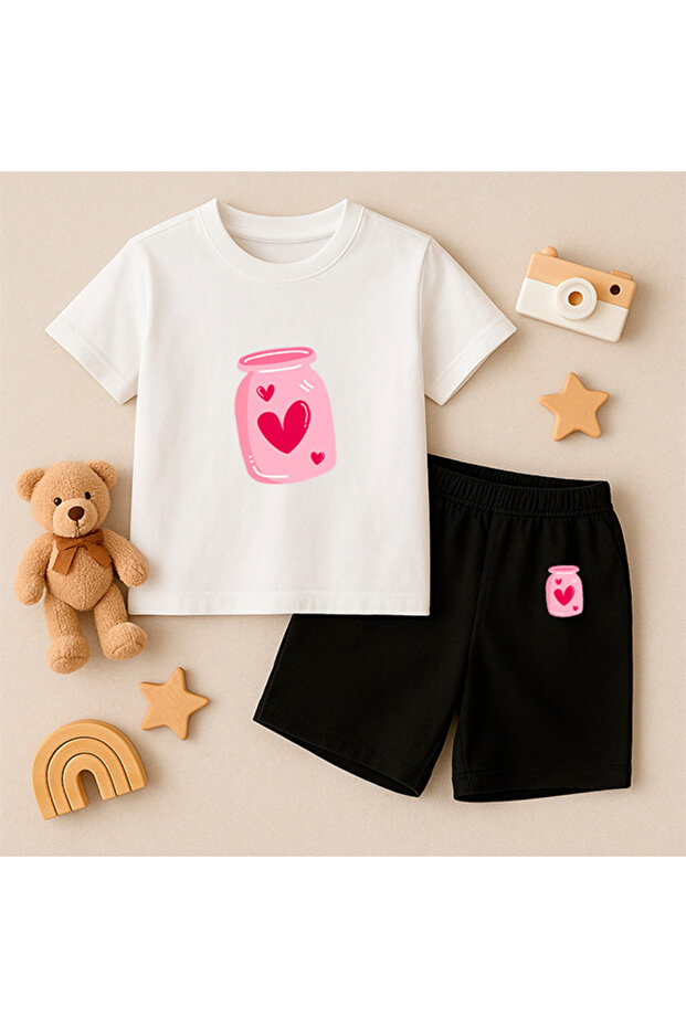 T-Shirt Shorts Kids Set 100% Cotton Comfortable Cut Casual Cute Printed 2-Piece Combination
