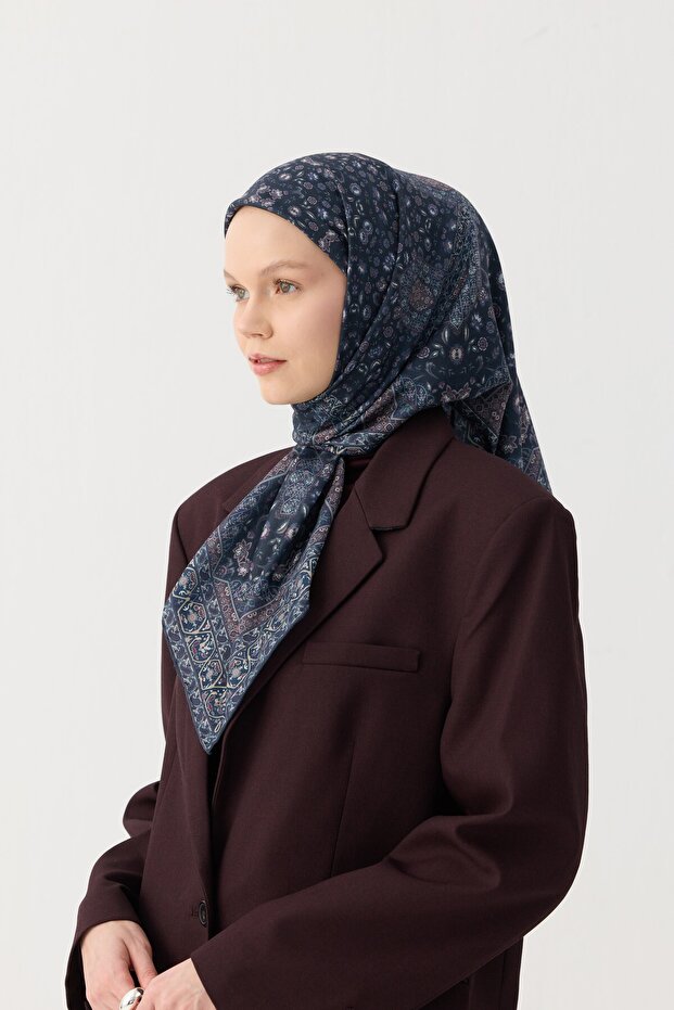 Eșarfă moale Winter Bloom 1244 Bleumarin - 4