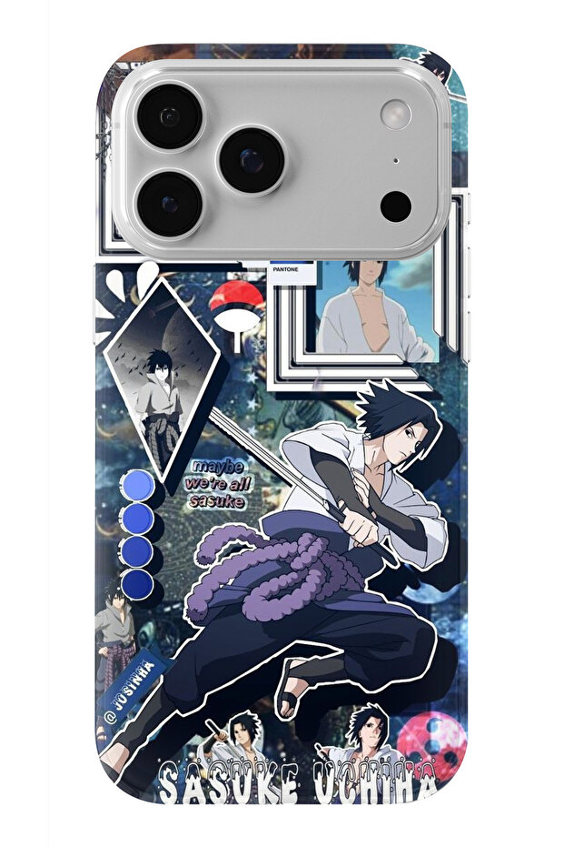 حافظة شفافة مطبوعة بتصميم أوتشيها ساسوكي متوافقة مع آيفون 17 برو - 1