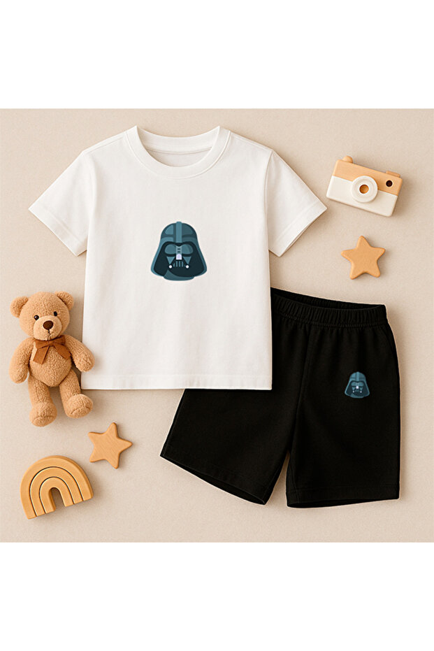 T-Shirt Shorts Kids Set 100% Cotton Comfortable Cut Casual Cute Printed 2-Piece Combination