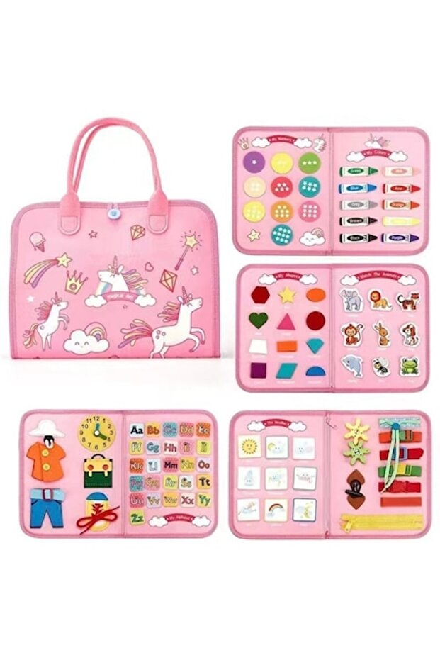 Montessori Educational , Sensory Textile Map with Interactive Elements - 1