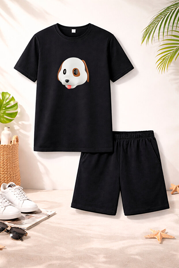 T-Shirt Shorts Kids Set 100% Cotton Comfortable Cut Casual Cute Printed 2-Piece Combination