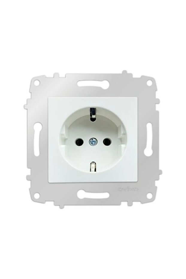Ovivo white grounded socket FRAMELESS