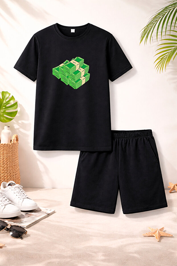 T-Shirt Shorts Kids Set 100% Cotton Comfortable Cut Casual Cute Printed 2-Piece Combination
