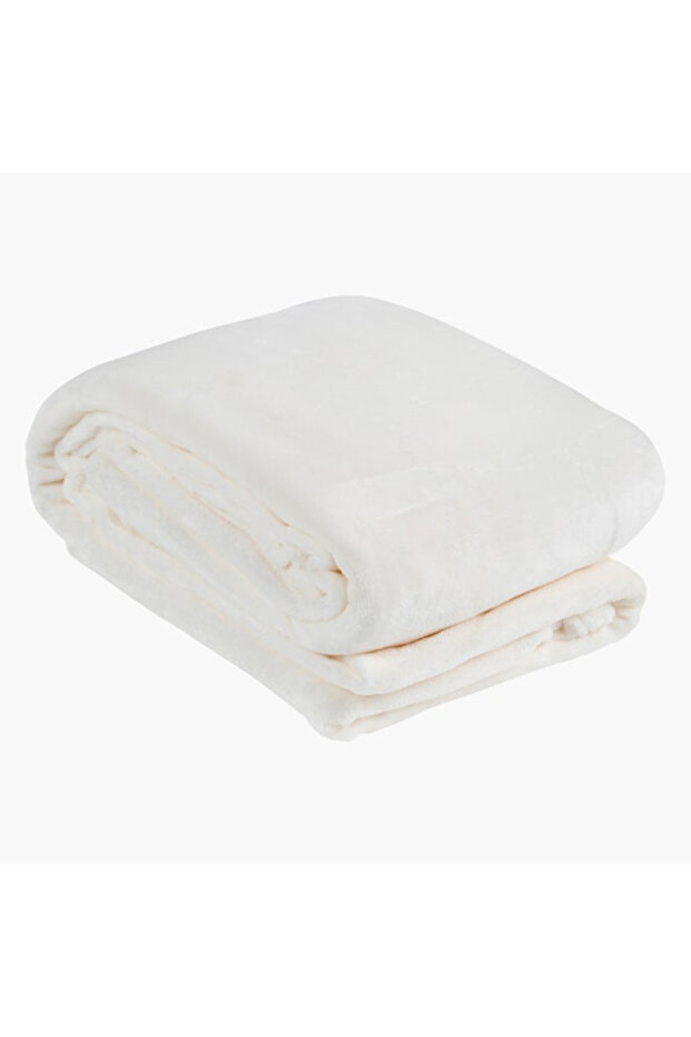 Mellow – King Micro Flannel Blanket – 240×220 cm – Cream