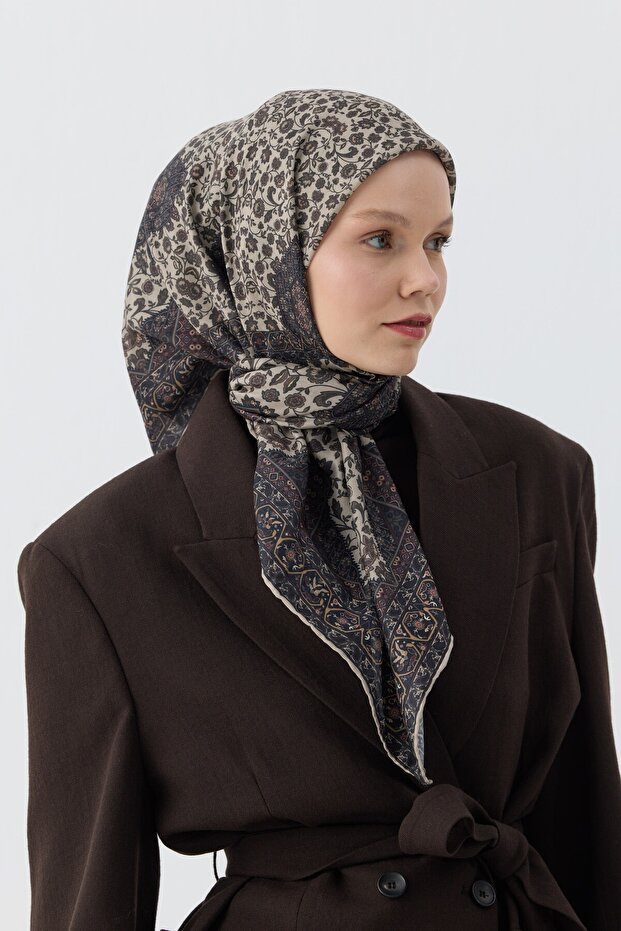 Winter Bloom Soft Eşarp 1244 Bej - 4