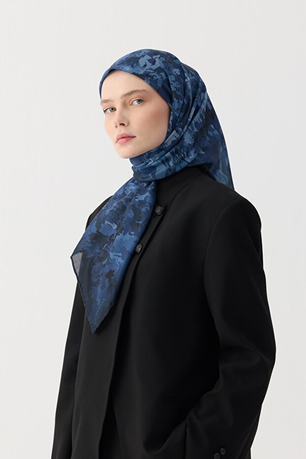 Eșarfă moale Winter Bloom 1246 Bleumarin - 3