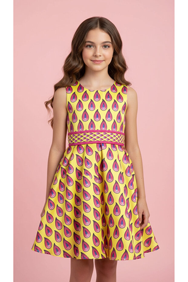 Patterned Girl's Special Occasion Dress