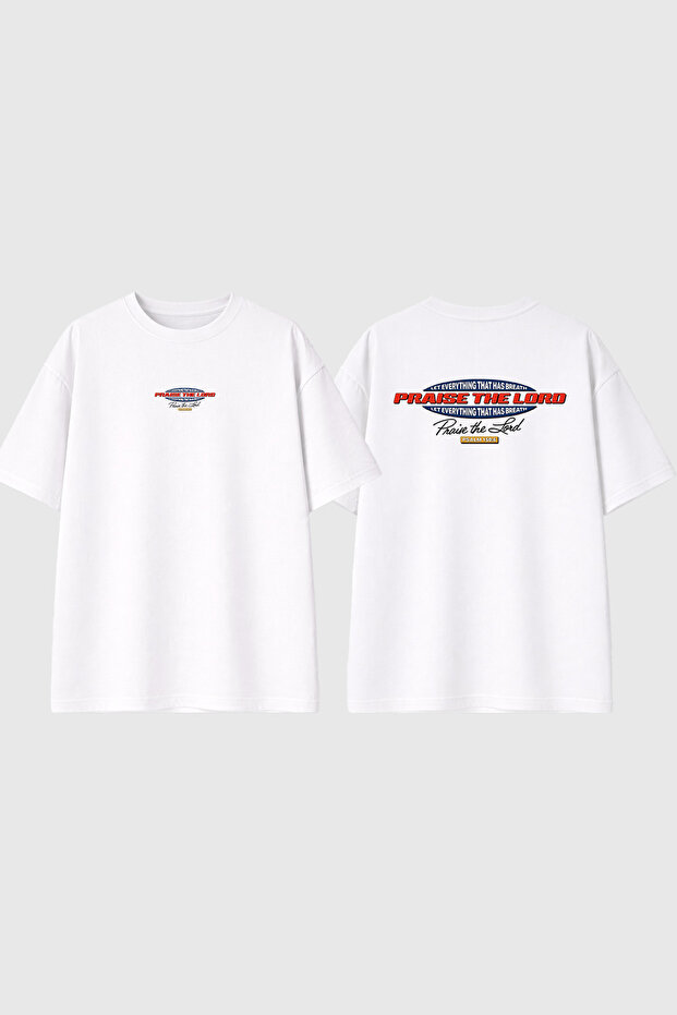 Lord Design Printed White Oversize T-Shirt