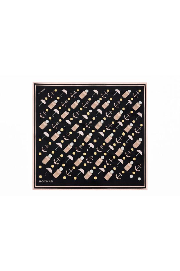 100% Silk Scarf 90X90 cm – Handcrafted Edges, Stylish Pattern, Suitable for Shirt and Back Use
