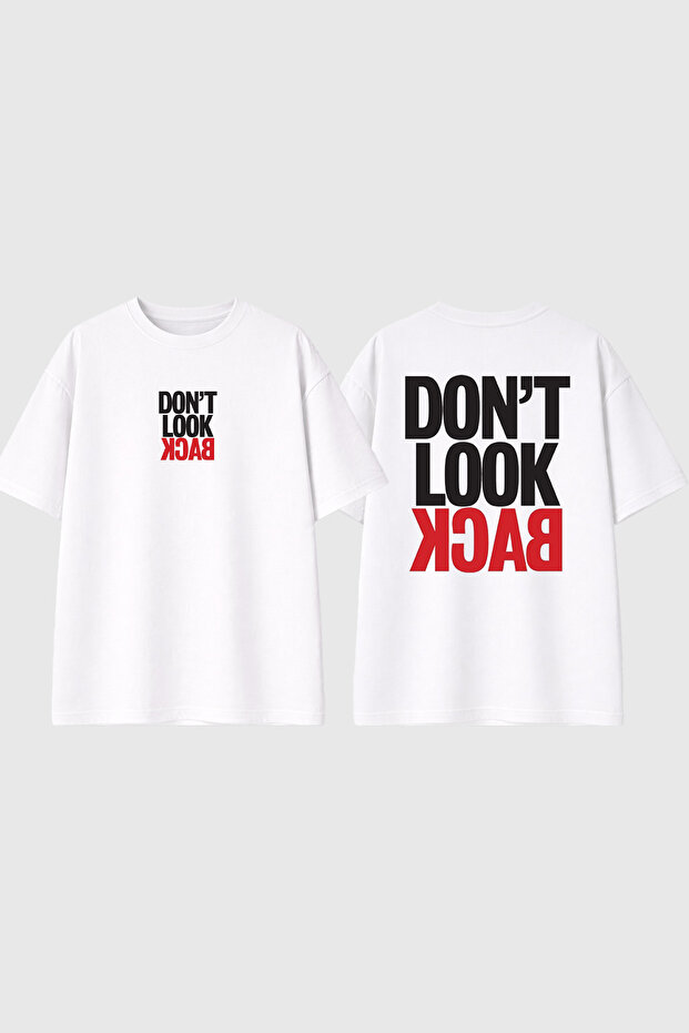 Back Design Printed White Oversize T-Shirt
