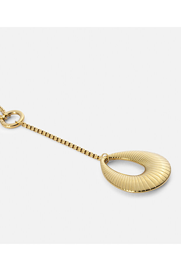 Dokulu paslanmaz çelik kolye - 3