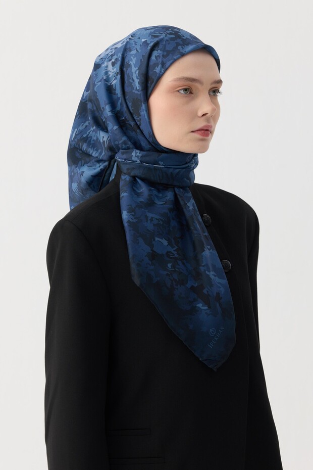 Eșarfă moale Winter Bloom 1246 Bleumarin - 4