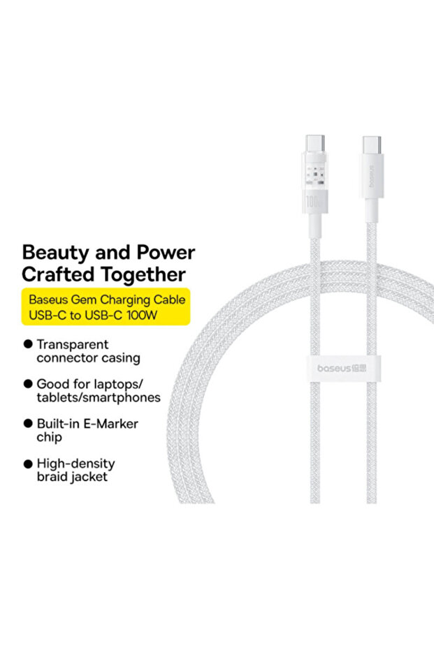 Type-C Fast Charge Cable Baseus, 100W, 1m - 2