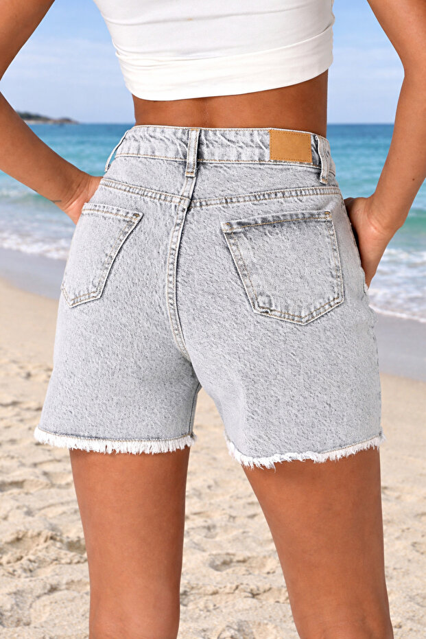 Yüksek bel kadın şort - 2