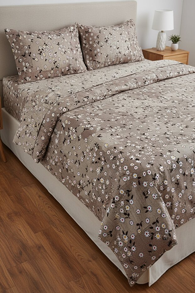Cotton Ranforce Fabric Double Duvet Cover Set (with Elasticated Sheet)