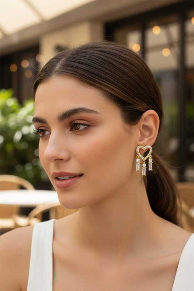 Anti-Tarnish Steel Zircon Stone Earrings