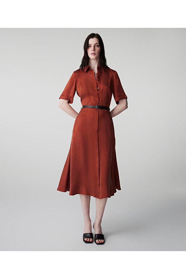 Kemerli cupro elbise - 2