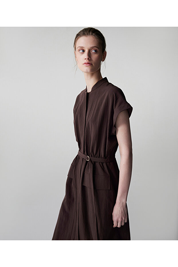 Slim Belted Shirt Dress