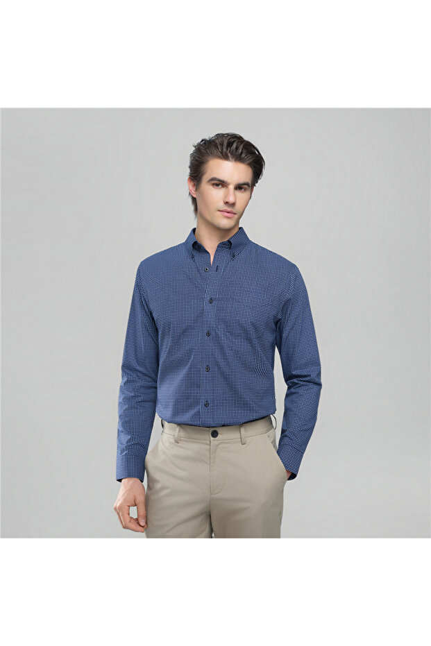 Men’s Cotton Oxford Wrinkle Free Long-Sleeve Shirt