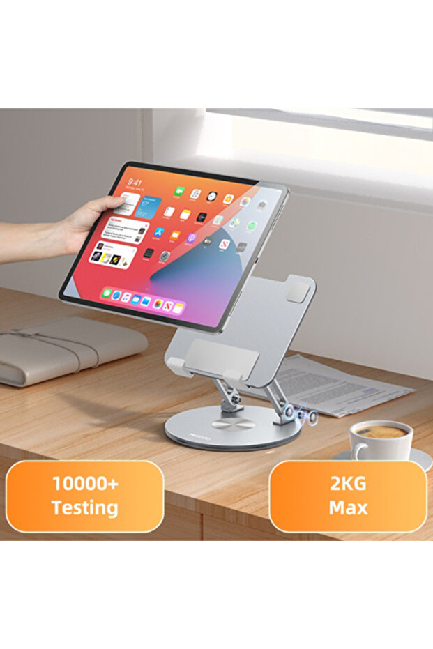 Rotating, foldable tablet stand C293, silver - 5